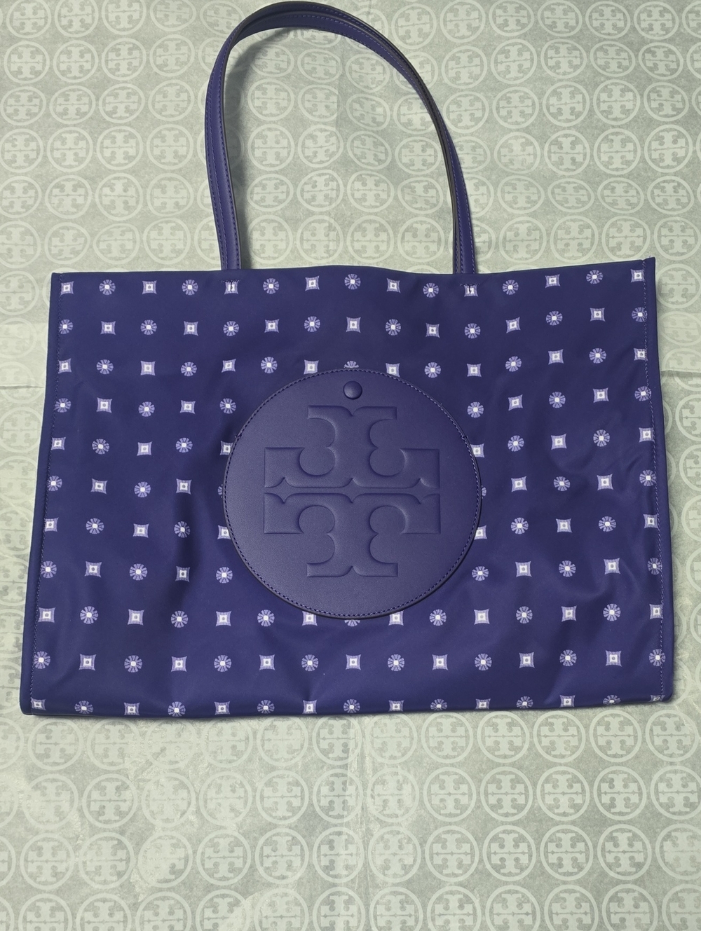 Tory Burch Purple Logo Medallion Tote
